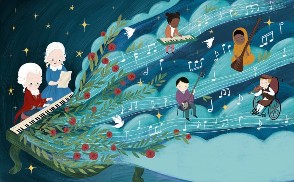 'Mozart 'by Maria Isabel Sanchez Vegara -Quarto publishing -little people big dreams -illustrated by Lia Visirin